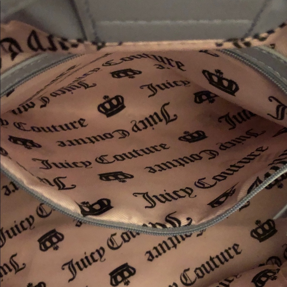 Juicy Couture Classic Scottie Dogs Daydreamer Dove Grey and Blue Tote Bag - Picture 11 of 12